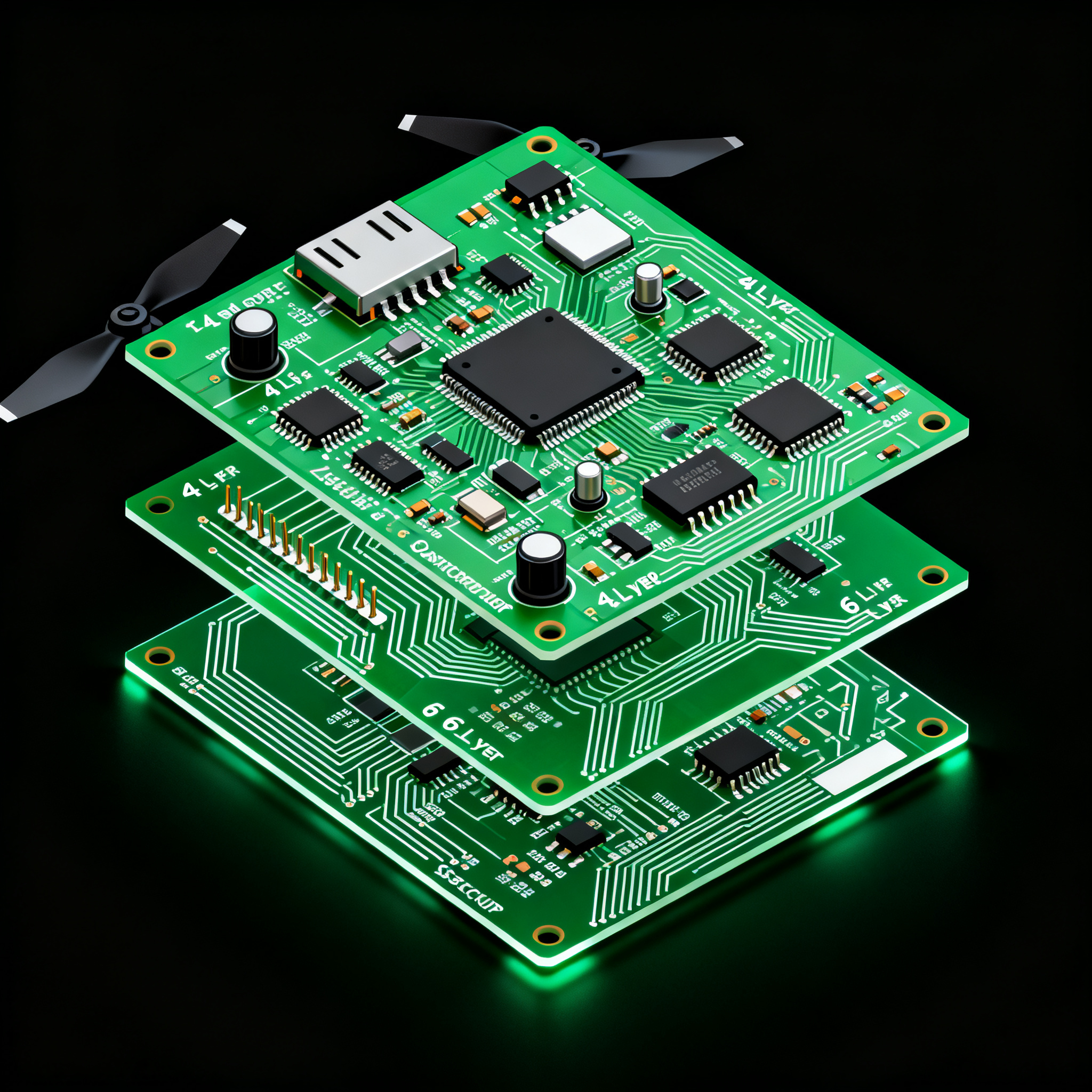 Professional Drone PCB Assembly: 4-Layer vs. 6-Layer Stackup Selection Guide for High-Speed Flight Controllers